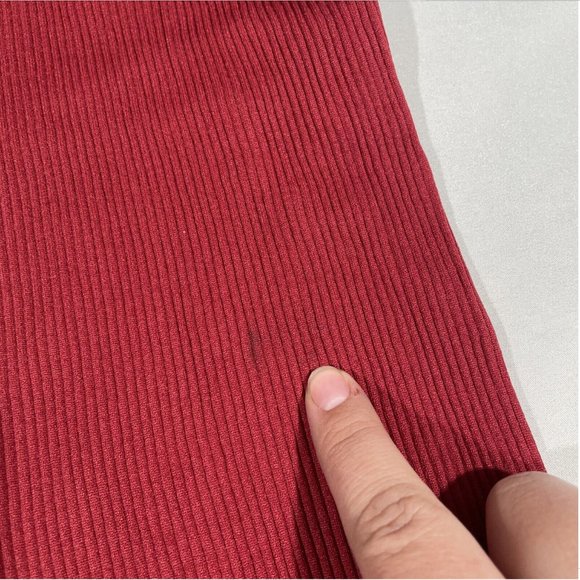 NWD Zella High Waist Ribbed‎ Seamless 7/8 Leggings Red [SZ Large ] - Picture 5 of 13